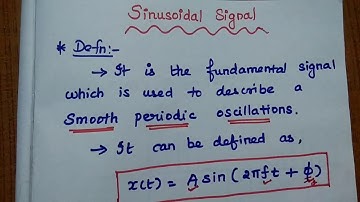 Sinusoidal Signal and its applications - EC8352