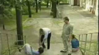 Russian Man beat his wife