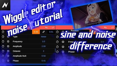 wiggle editor tutorial for noise type in node video editor. and difference between noise and sine.