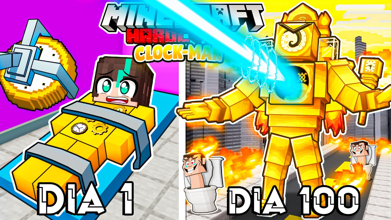 🟥SOBREVIVÍ 100 DÍAS como CLOCK-MAN TITÁN en Minecraft HARDCORE! - Misaki Gamer
