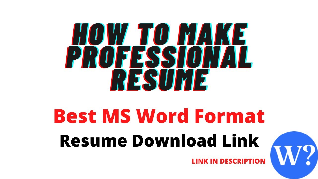 how-to-make-professional-resume-ms-word-format-download-youtube