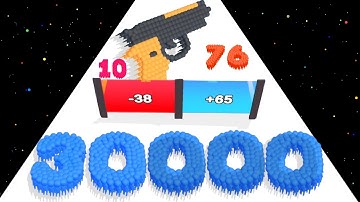 CROWD NUMBER 3D - Count Number Run (Level Up Number Shooter) Satisfying ASMR