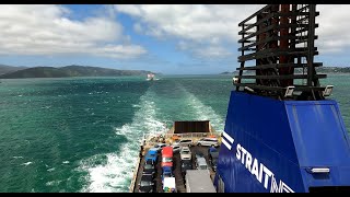 Bluebridge ferry into Wellington  timelapse 4K