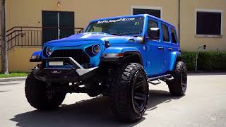 Metallic Blue Custom Wrangler Custom Blue And Black Left Hand Drive Jeep On 22 Color Matched Fuel S