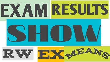 All Results Show RW,EX,UM MEANS !! AND SOLUTIONS !!