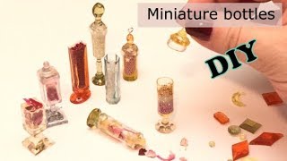 Miniature bottles and charms- Resin- DIY- tutorial