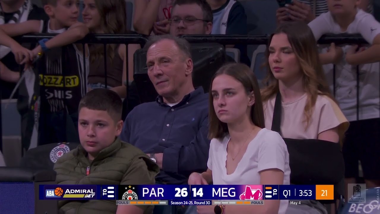 AdmiralBet ABA League 2024/25, Round 30 match: Partizan Mozzart Bet - Mega Superbet (4.5.2025)