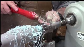 Making a Pen from Cholla Cactus.   Woodturning.
