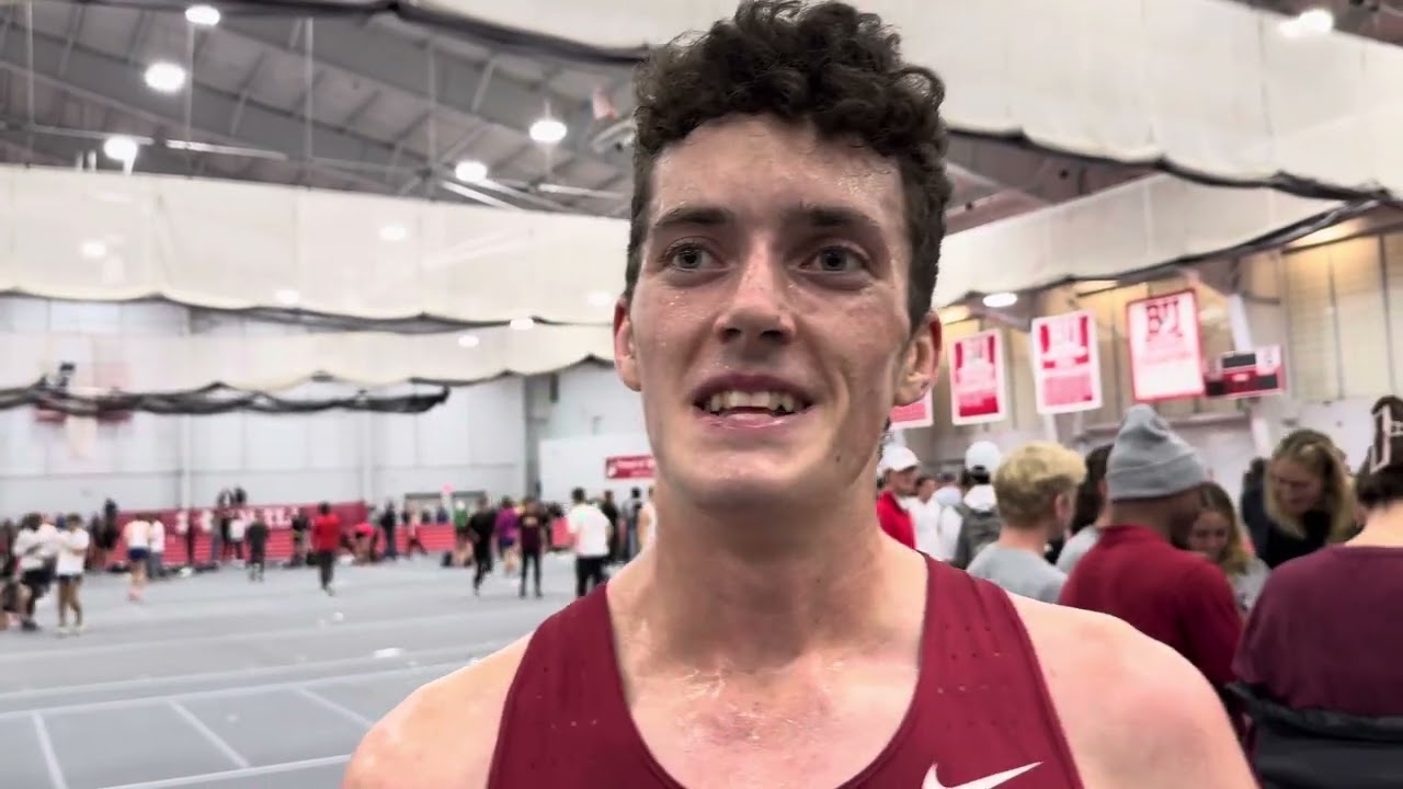Graham Blanks after 13:03 NCAA 5k record at 2023 BU Opener