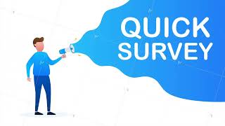 Hand Holding Megaphone with quick survey. Megaphone banner. Web design. stock illustration.