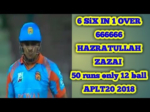 Hazratullah zazia sixs in APL T20 2018 Six 6's || 666666 cricket world record kz vs bL