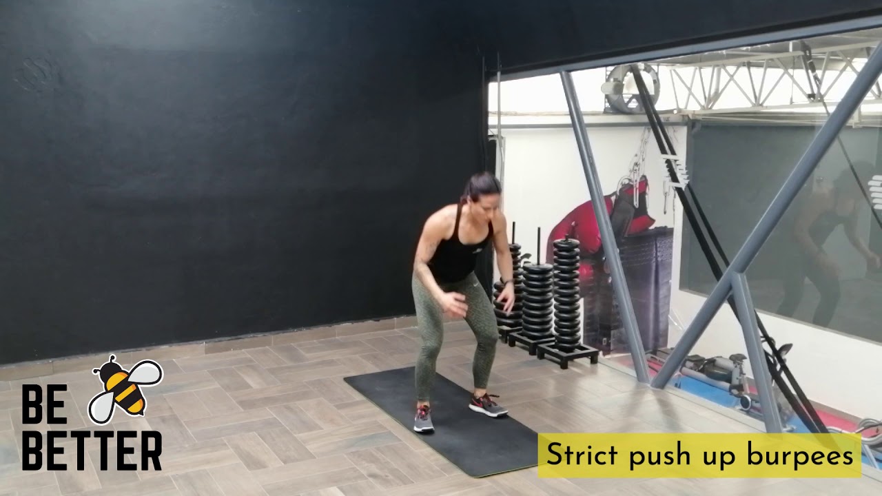 Strict push up burpees - YouTube