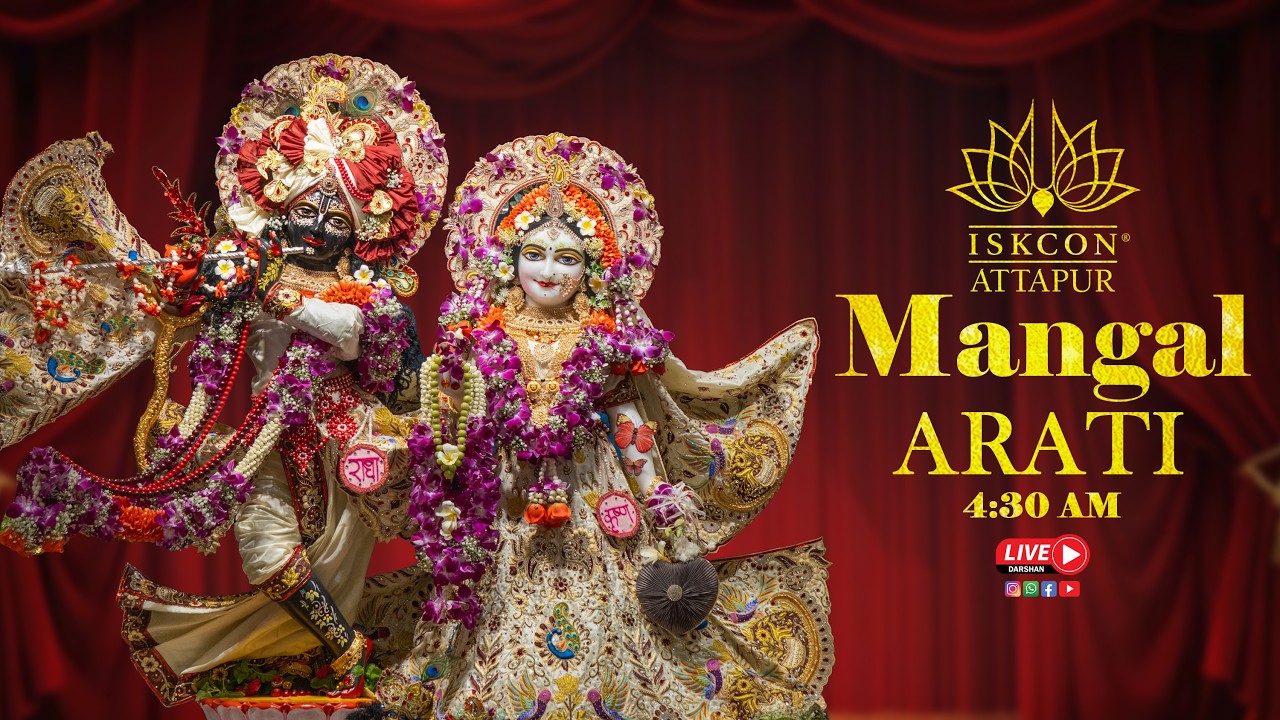 Live Mangal Arati Darshan at ISKCON Attapur on 12th September 2026
