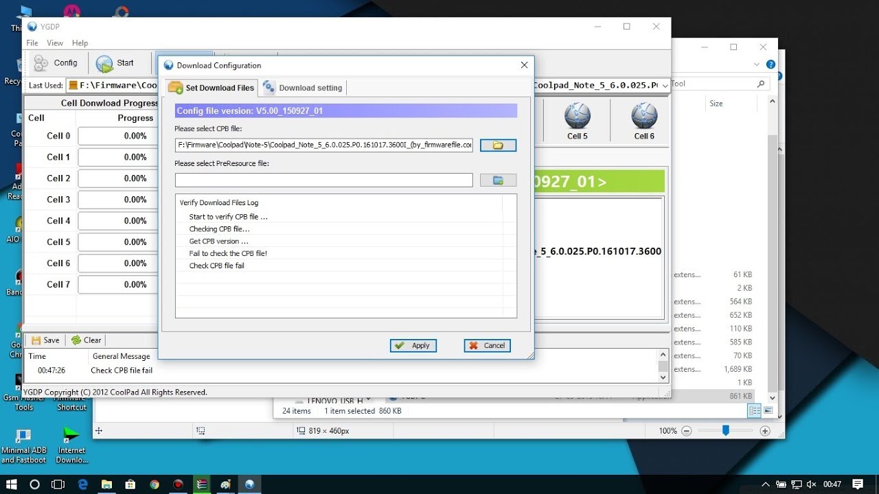 Check cpb Fail (Coolpad note 5 Flashing Error).