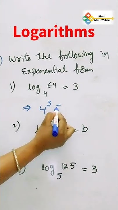 converting logarithmic form into exponential form - YouTube