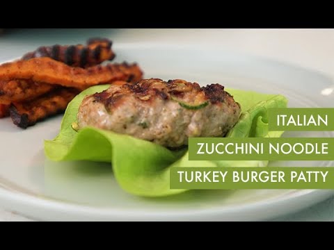 Italian Zucchini Noodle Turkey Burger Patty | Spiralizer Recipe