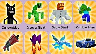 Cartoon Cat Minecraft,Creeper Giant,Zombie Minecraft,Siren Head,Minecraft