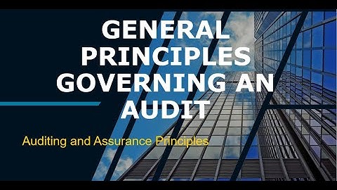 General Principles and Audit Process