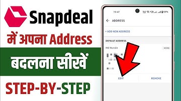 How To Change Address In Snapdeal || Snapdeal Par Address Change Kaise Kare