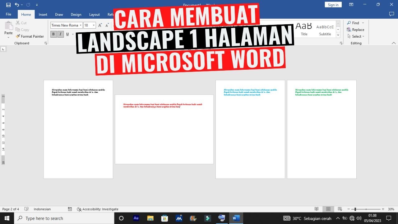 Menguasai Tata Letak: Cara Mengubah Orientasi Halaman Menjadi Landscape Hanya pada Satu Halaman di Microsoft Word Menguasai Tata Letak: Cara Mengubah Orientasi Halaman Menjadi Landscape Hanya pada Satu Halaman di Microsoft Word