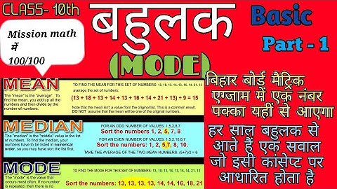 statistics || mode || vikas visual class 10th KC Sinha math solution for Bihar matric exam ||