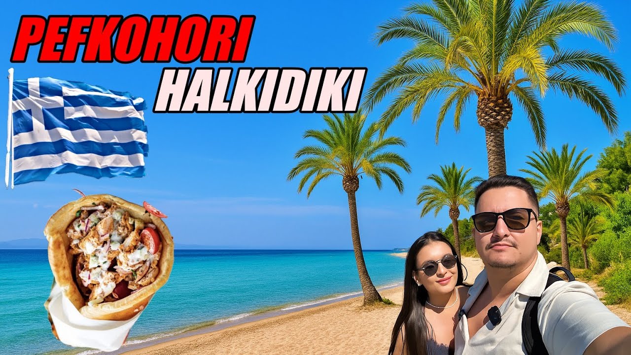 GRECIA, Pefkohori – Plajă amenajată vs liberă, apă limpede & restaurante