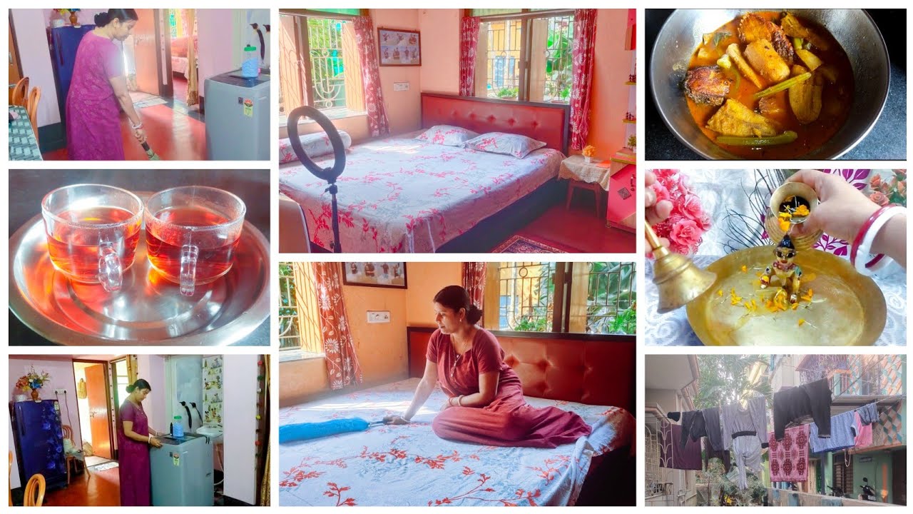 🏡 Bengali Vlogs #ঠান্ডা একটু কম হতে ভোর ৫ টা থেকে উঠে সংসারে সমস্ত কাজ একা হাতে complete✅ করলাম |