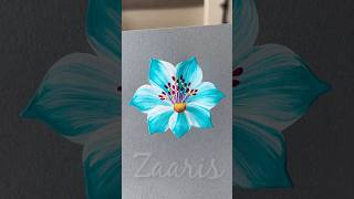 🩵Simple BLUE flower acrylic 🖌️🎨#viral #shorts #yt #blue #flowerpainting #acrylic #simpleart