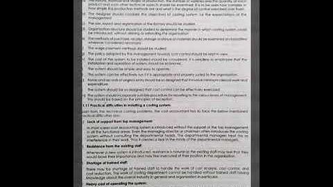 Icwai.Installation of cost system are cost accounting system practical difficulties in installation