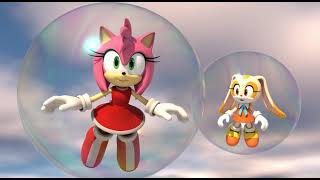 Amy Rose And Cream The Rabbit Inside Bubbles 3D