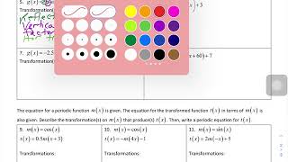 Math 3 - Unit 8 (Module 4 Part 1) Lesson 5 Transformations of Periodic Functions