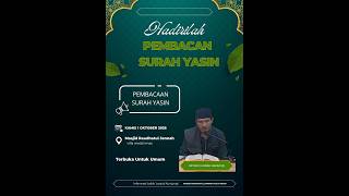 [ LIVE ] STREAMING PEMBACAAN SURAH YASIN | USTADZ LUKMAN HAKIM SQ | MASJID RAUDHATUL JANNAH |