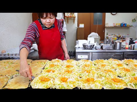 キャベツ焼き お好み焼き(小) 職人の作り方 - Okonomiyaki Japanese Street food - $1 Cabbage Pancake - 大阪 焼きそば