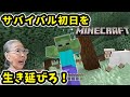 【マインクラフト】 おばあちゃんはサバイバル一日目を生き残れるか？ [MINECRAFT] Can Grandma survive the first day?