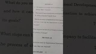 Organisational Development &amp; Change Paper for MBA IV Sem #mba#oldquestuonpapers