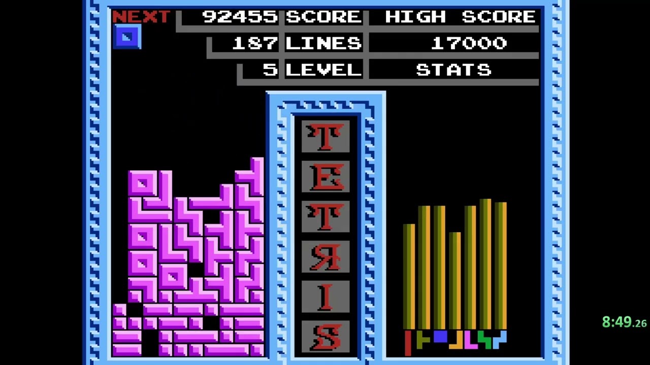 Tengen Tetris Levels 0-18 Speedrun (