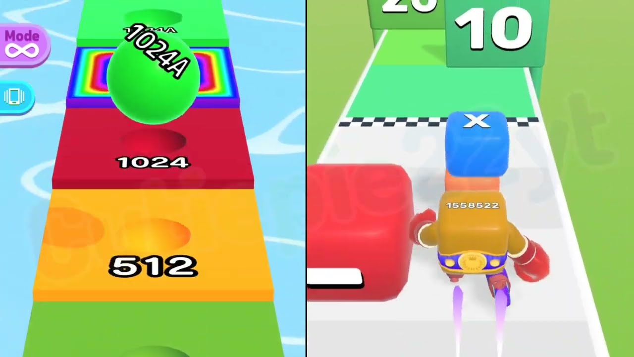 Level Up Numbers vs Ball Run 2048 Infinity
