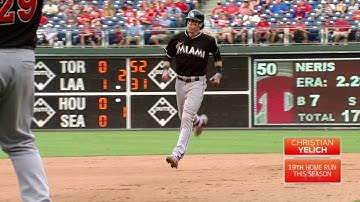 MIA@PHI: Yelich ties game late with two-run homer