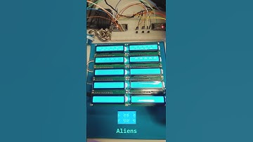 Space Invaders, ESP32 with 10 I2C LCDs