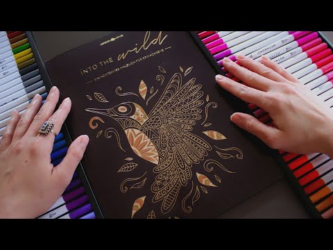 ASMR AUSMALEN "INTO THE WILD" 🐌 & GESCHICHTENERZÄHLEN ⭐ ASMR CRAYONING | GEFLÜSTERT
