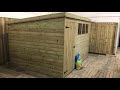 10ft x 8ft pressure treated pent shed  single door  3 windows