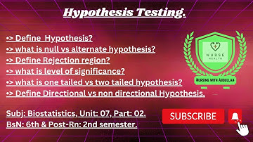 Hypothesis testing in urdu | types of hypothesis|Bsn 6th, Post-Rn 2nd| unit#7,part#2|biostatistics|