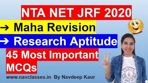Maha Revision Research Aptitude 45 Most Important  MCQs | NTA UGC NET Sep 2020