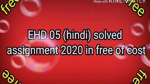 Ehd 05 solved assignment