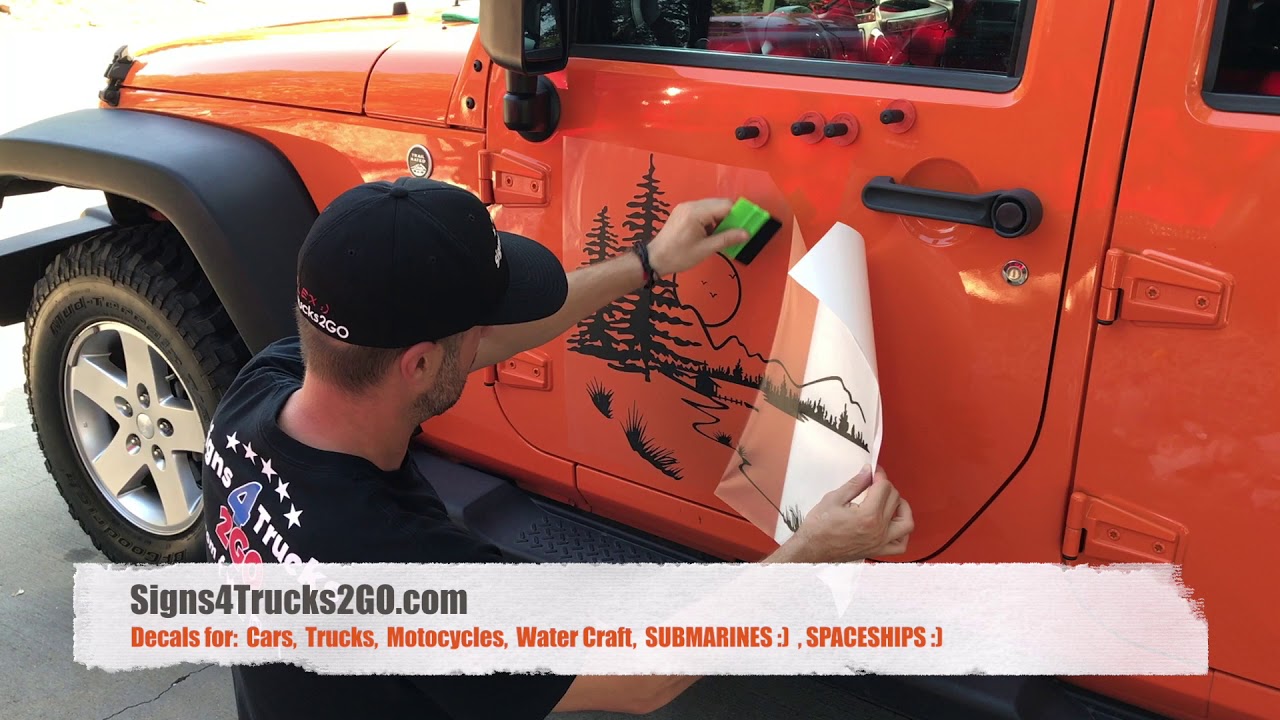 Video n8 How to Easy Install Decal Jeep Wrangler Rubicon Sahara jk jku tj  cj side - YouTube