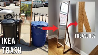 Making A Free Standing Mirror From A Discarded Ikea Mirror Diy Woodworking Recycling