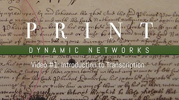 PRINT Video #1 - Building a Base:  Introduction to Transcribing