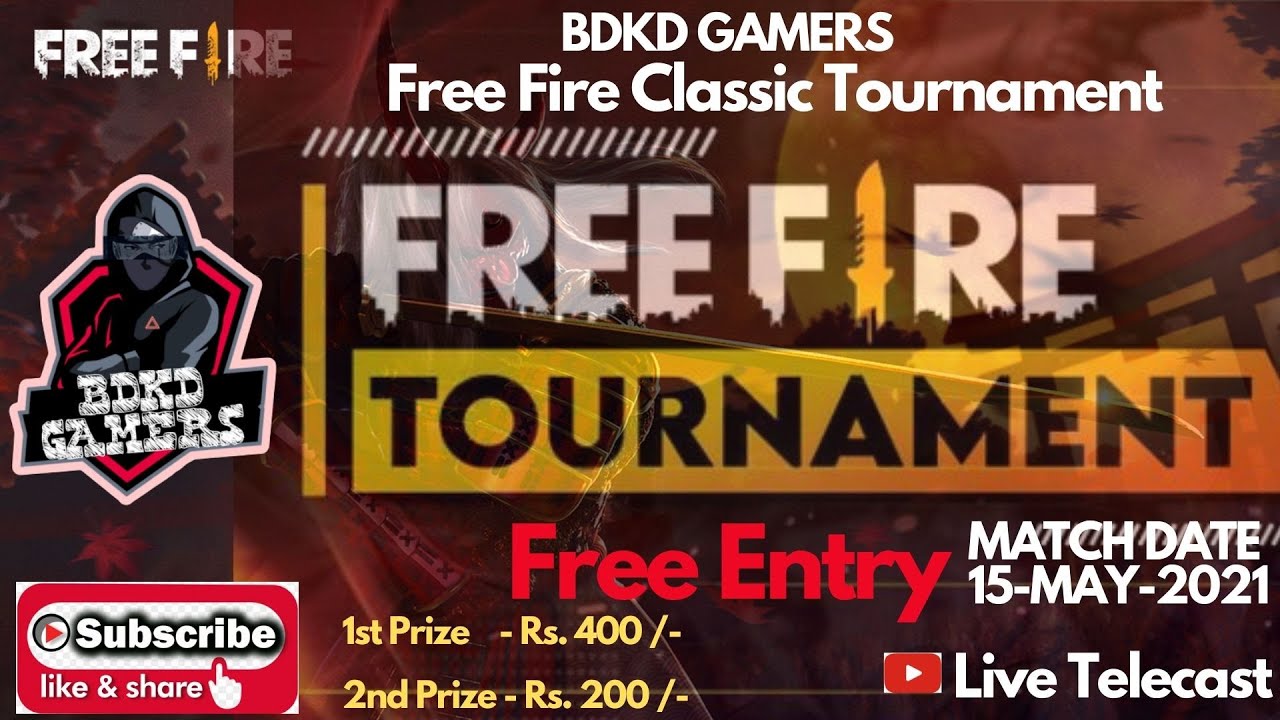 Free Fire Tournament Free Entry Classic Bermuda Bdkd Gamers Join And Win Cash Garena Freefire Youtube