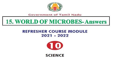 Refresher Course module answer 10th std Science Unit 15 Micro organs Englishmedium 10th std Science