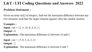 LTI / L&T Python Coding Question - 4 & Answer 2022 #L&T #LTI  #python #coding #pythonprogramming